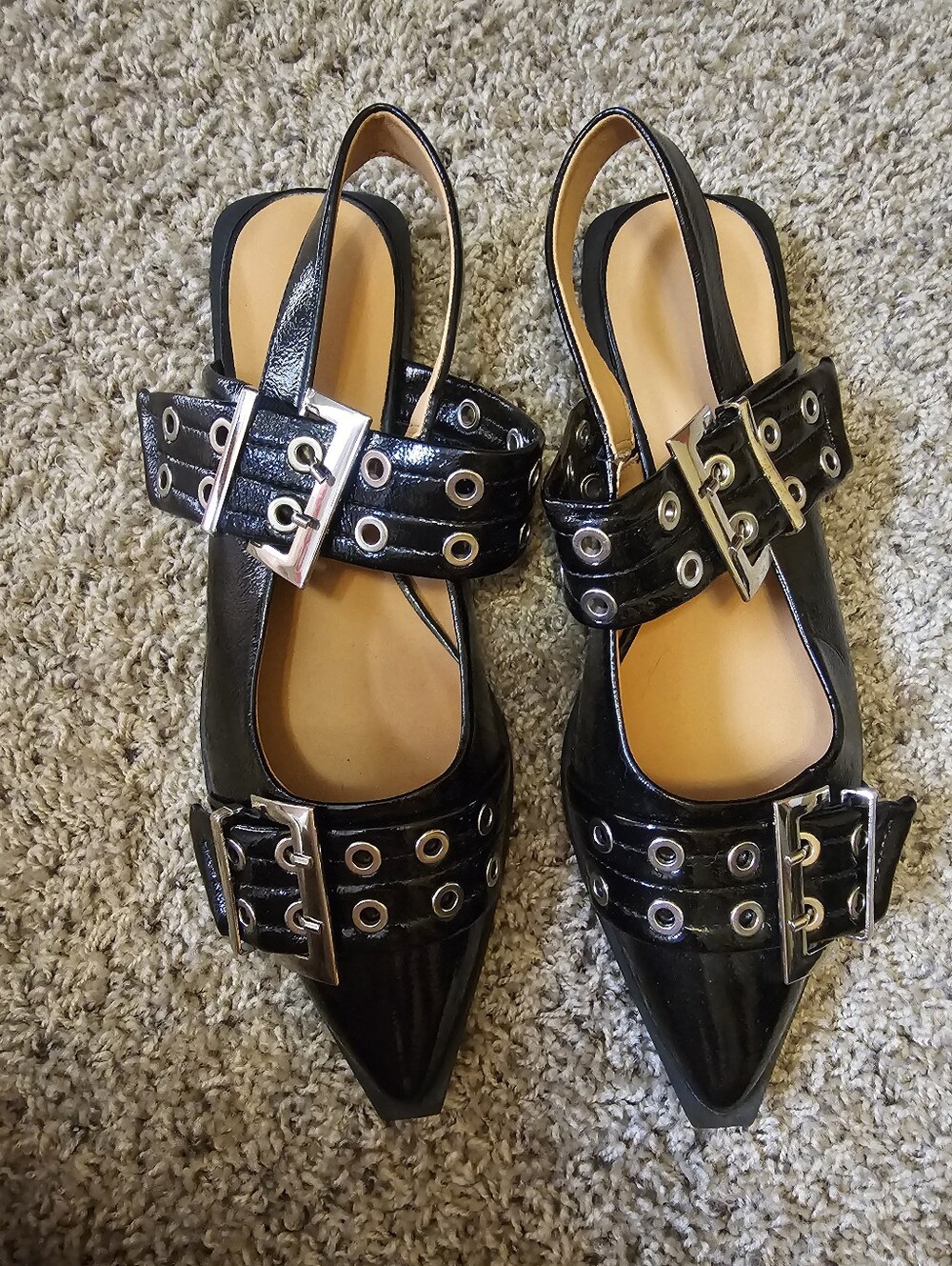 Pointed Toe Buckle Slingback Nwot Size 8.5